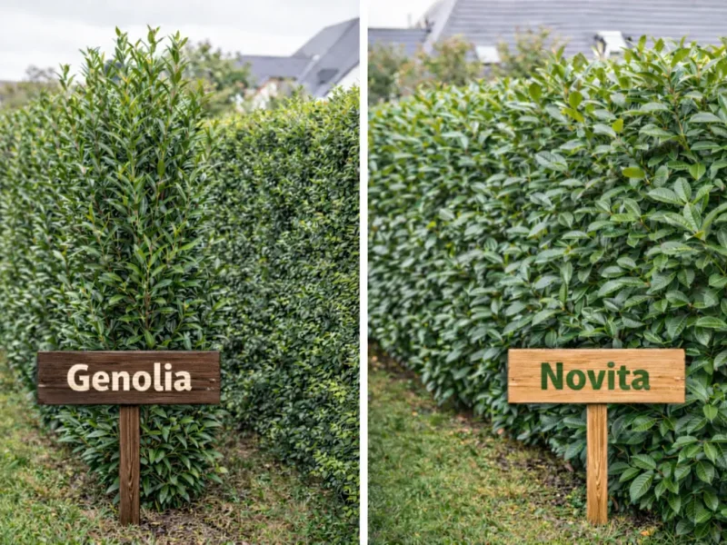 Genolia vagy Novita babérmeggy összehasonlítás – keskeny és sűrű sövény