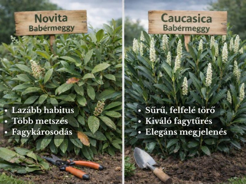 Caucasica vagy Novita babérmeggy összehasonlítása